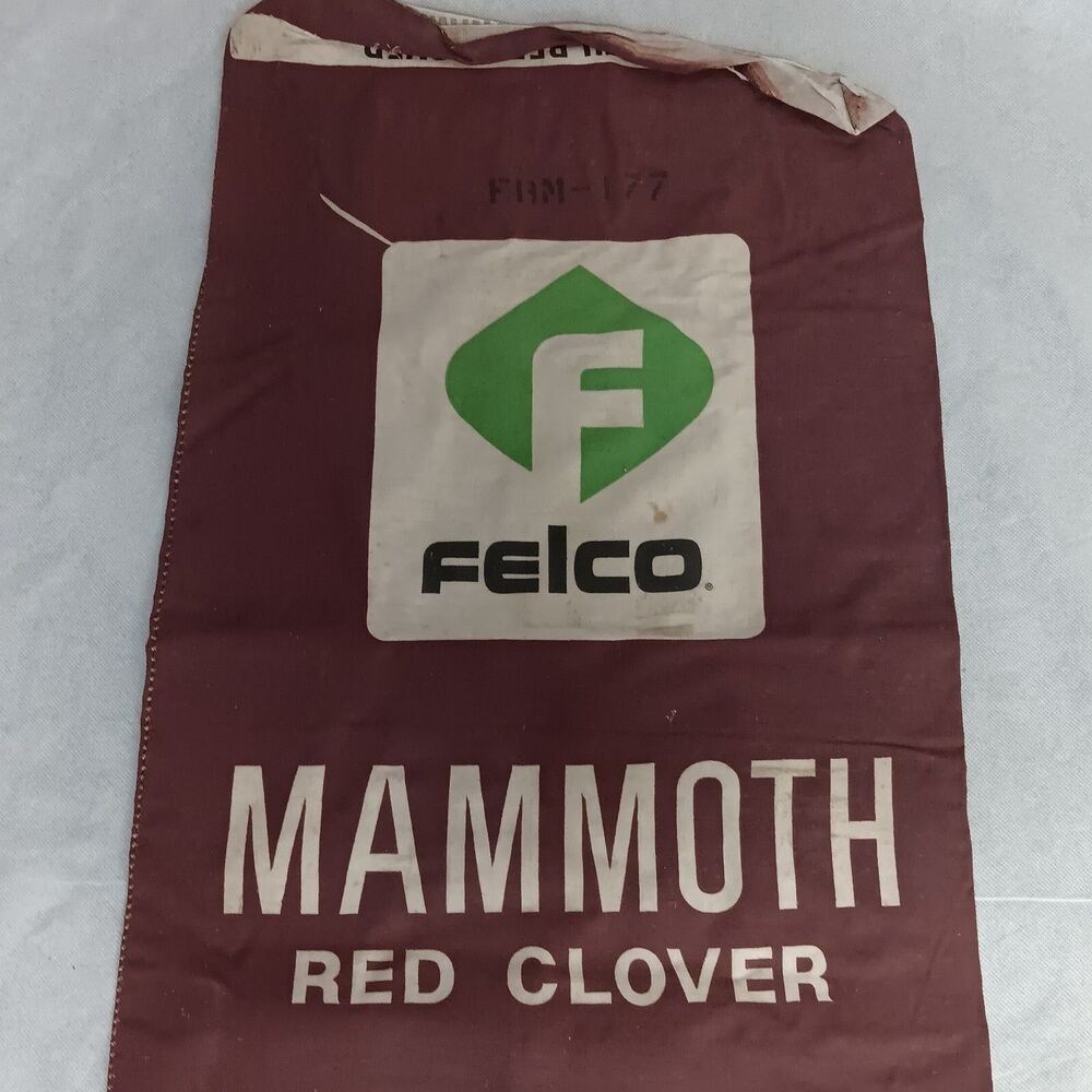 Felco Mamoth Red Clover Cloth Seed Sack Bright Graphics On 2 Sides